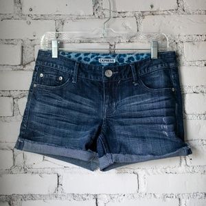 Express Denim Cuffed Shorts